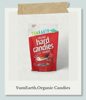 カラフルで可愛いパッケージのヤミー（Yummy Earthなど）のオーガニックキャンディー。