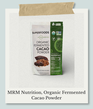 MRM Nutrition（MRMニュートリション）のオーガニック発酵カカオパウダーのパッケージ